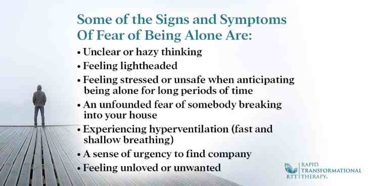 signs and symptoms of the fear of being alone
